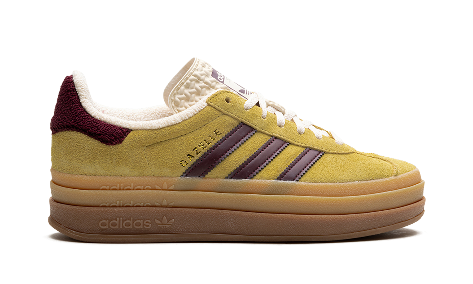 Adidas Gazelle Bold Almost Yellow Maroon