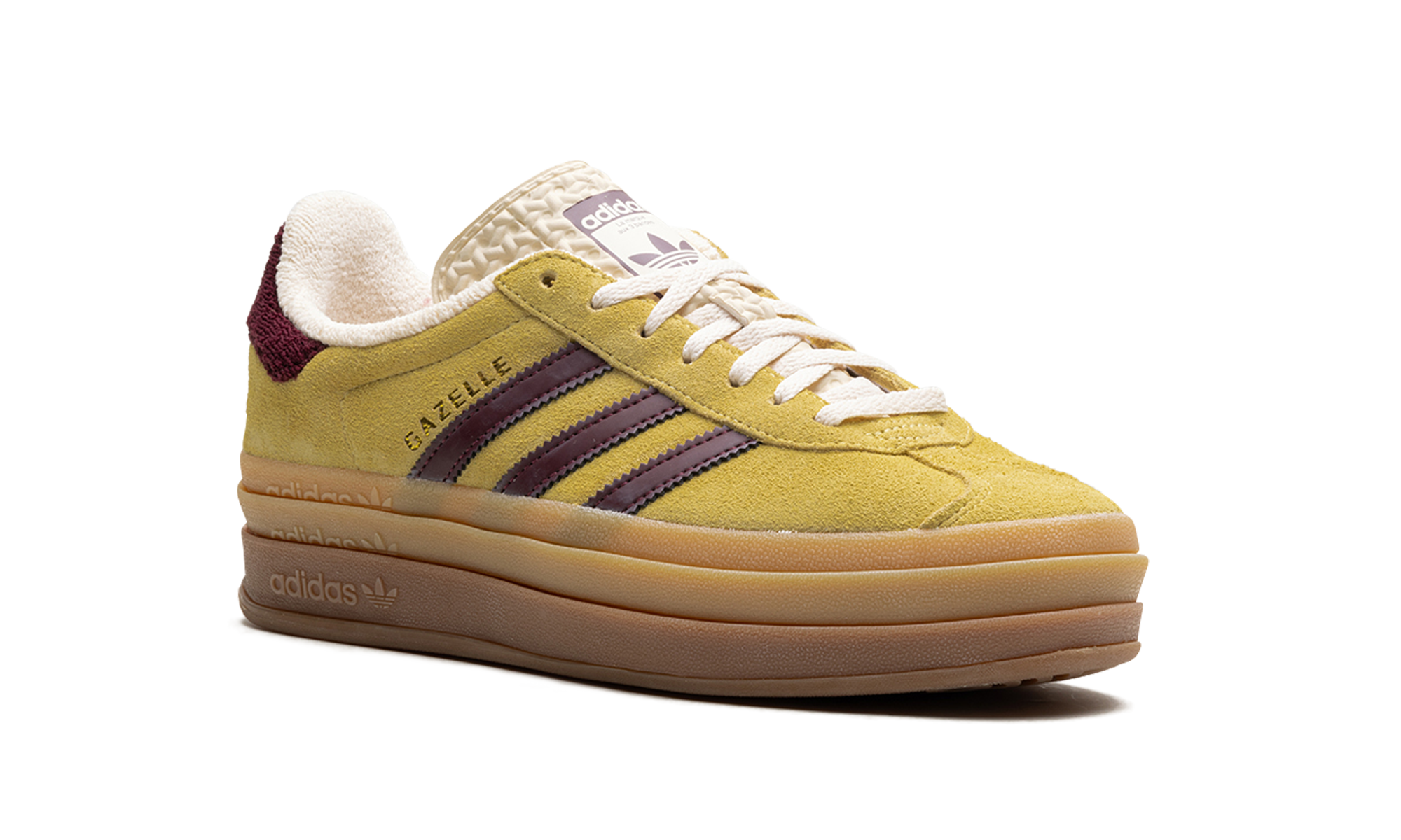 Adidas Gazelle Bold Almost Yellow Maroon