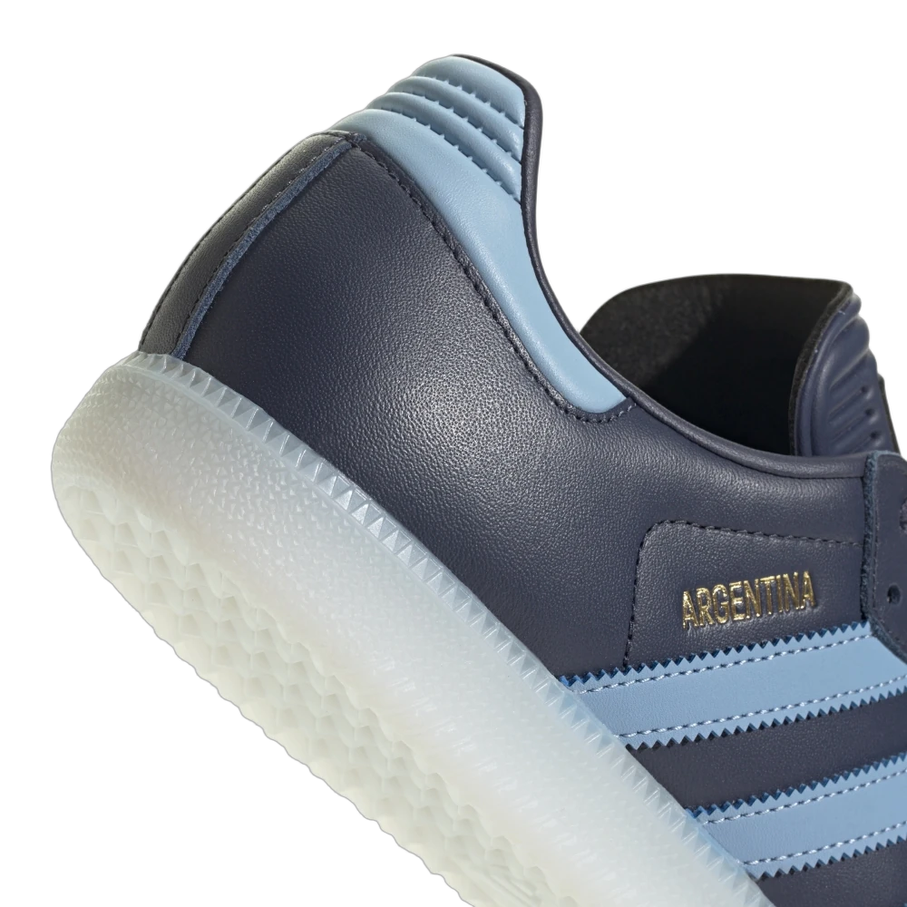 Adidas Samba Indoor Argentine Football Association Away Kit, Shadow Navy/Ambient Sky/Gold Metallic (JR6352)