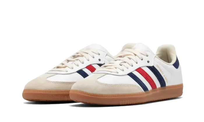Adidas Samba OG Sporty & Rich USA, Cloud White/Night Indigo/Collegiate Red (IH8338)
