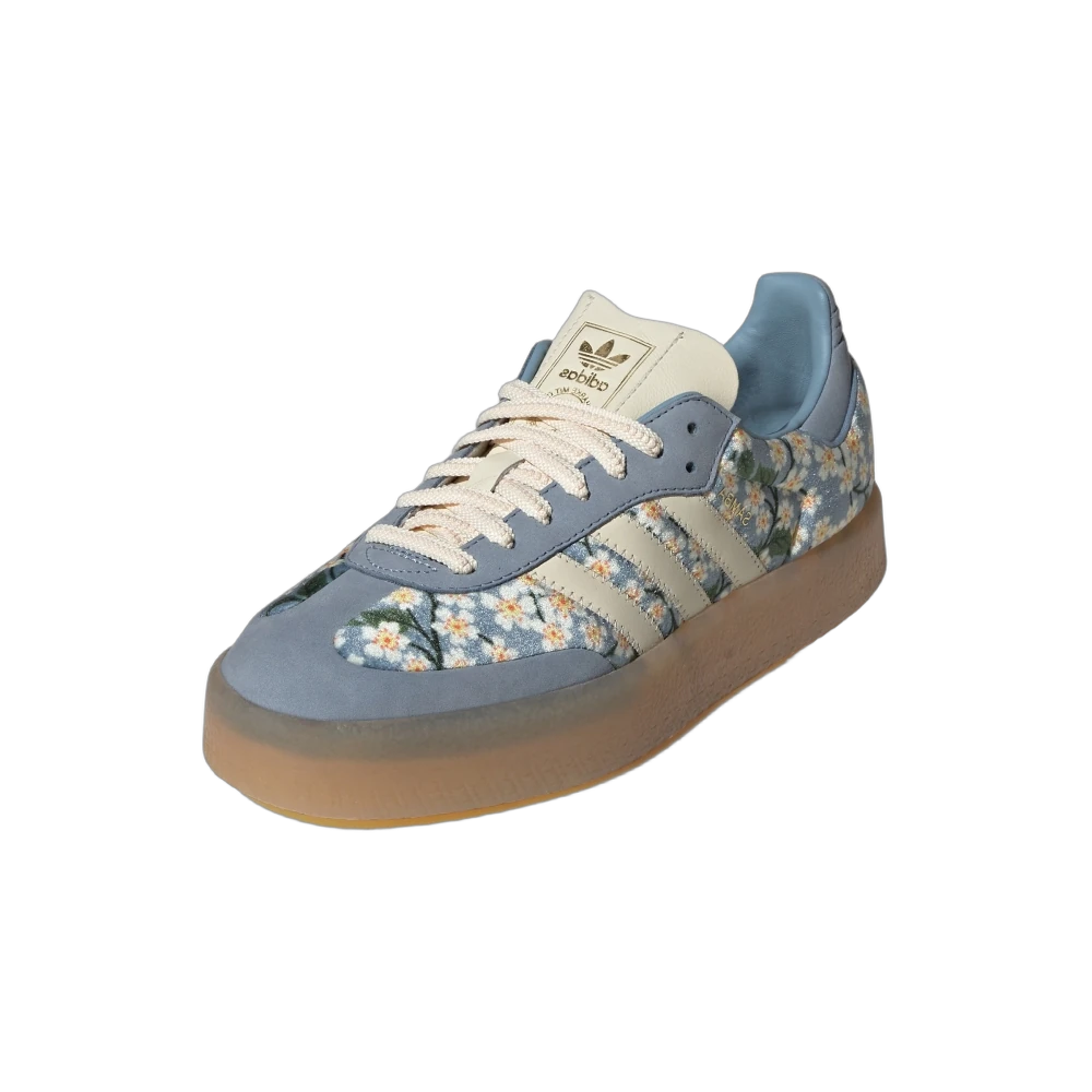 Adidas Sambae Liberty London Floral Embroidery Blue Cream White, Blue/Cream White/Gold Metallic (JQ6046)
