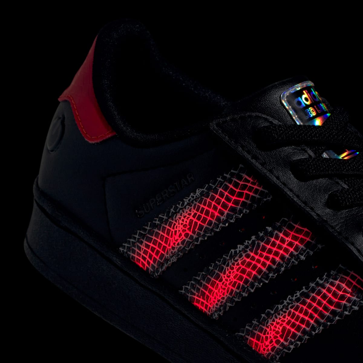 Adidas Superstar LED Lights Comfort Closure Core Black Red (PS)