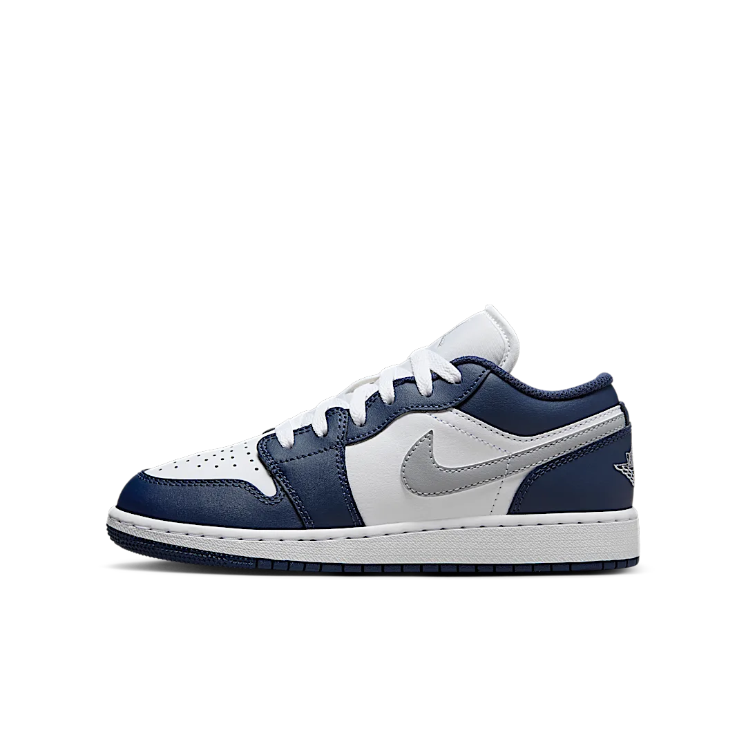 Air Jordan 1 Low Midnight Navy Wolf Grey, White/Midnight Navy/Wolf Grey (553560-141)