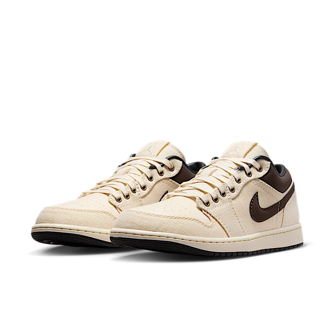 Air Jordan 1 Low Premium Pale Ivory Off Noir Baroque Brown, Pale Ivory/Off Noir/Baroque Brown (IB8058-110)