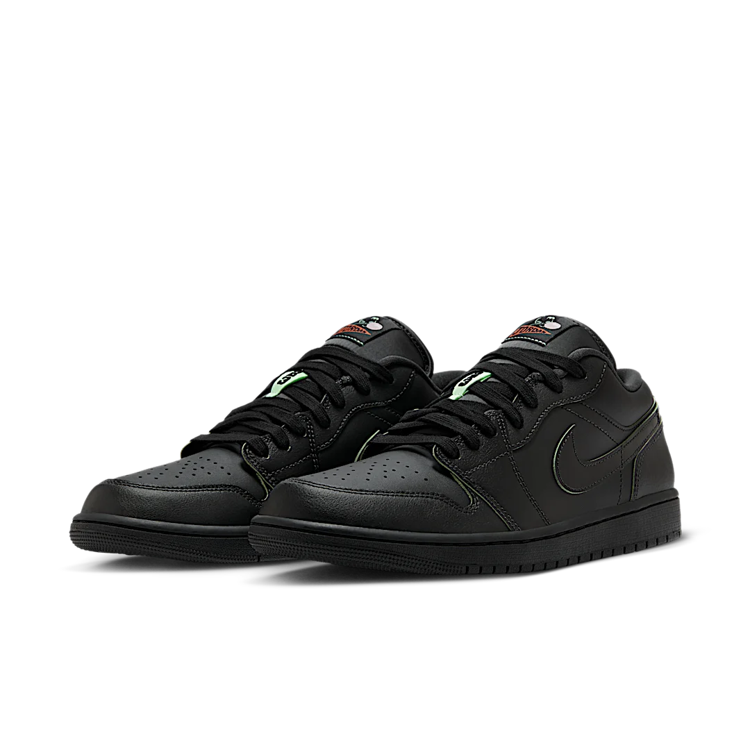 Air Jordan 1 Low SE Black Cat Mascot, Black/Vapor Green (HM3690-001)