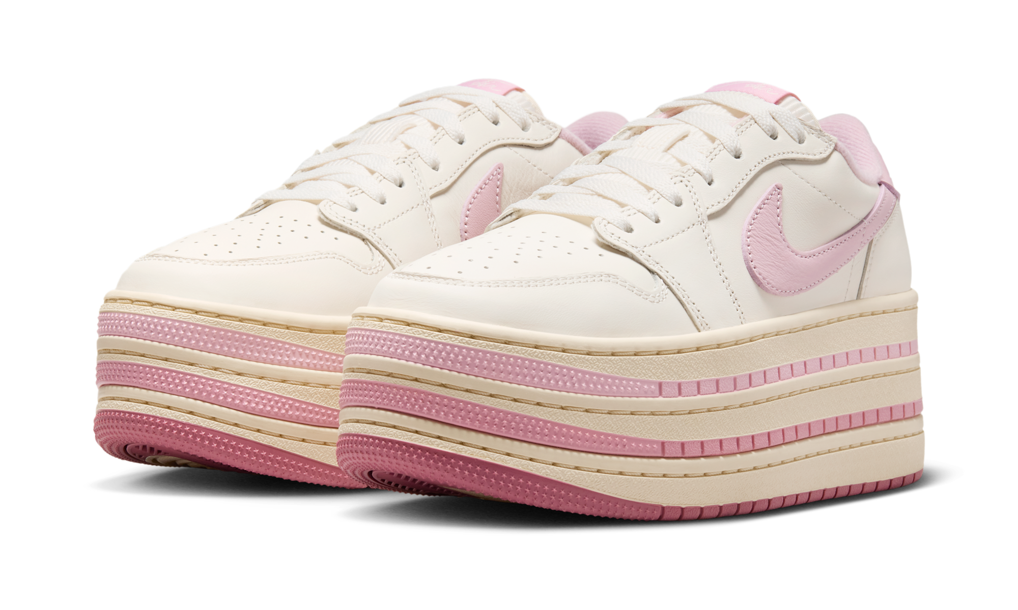 Air Jordan 1 Low Triple Stack Pale Ivory Iced Carmine