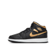 Air Jordan 1 Mid Black Metallic Gold Swoosh