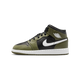 Air Jordan 1 Mid Black White Olive