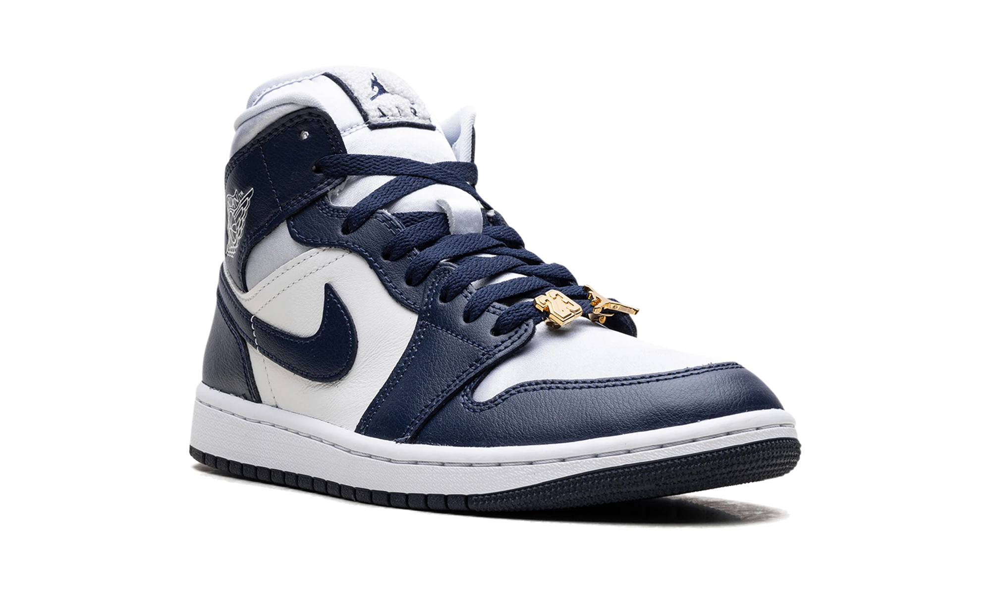 Air Jordan 1 Mid Football Grey White Midnight Navy