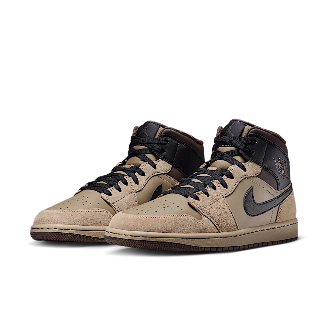 Air Jordan 1 Mid Khaki Baroque Brown, Khaki/Black/Baroque Brown/Gum (HV6422-200)