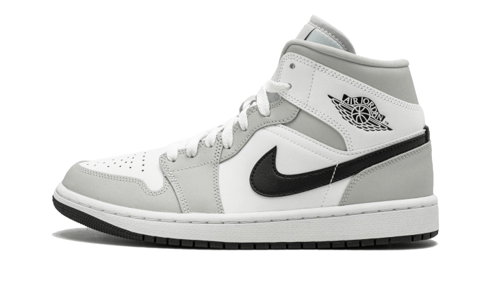 Air Jordan 1 Mid Light Smoke Grey White, White/Light Smoke Grey (BQ6472-015)
