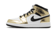 Air Jordan 1 Mid Metallic Gold Black White