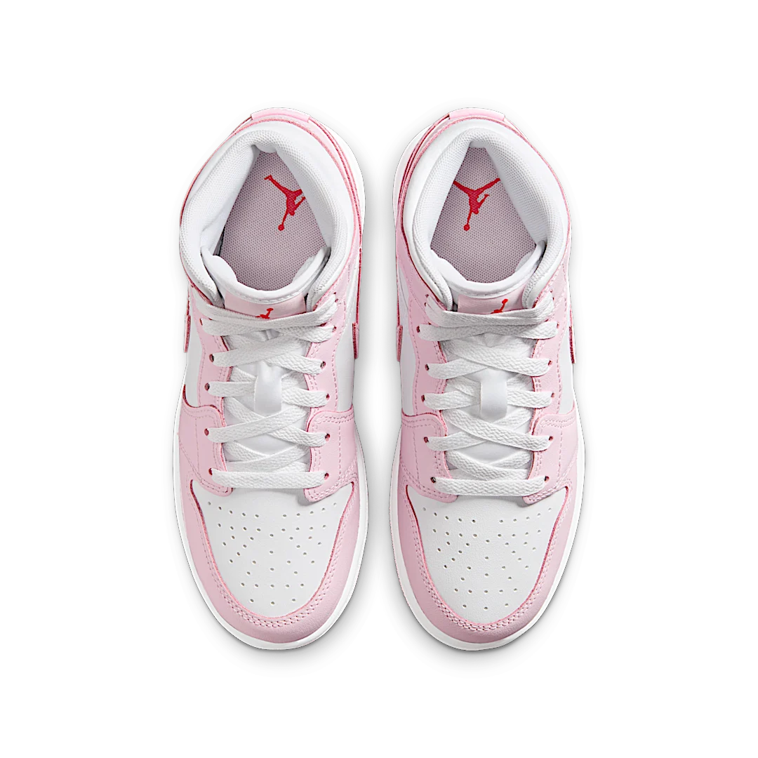 Air Jordan 1 Mid Pink Foam Fire Red, Pink Foam/Fire Red/White (DQ8423-608)
