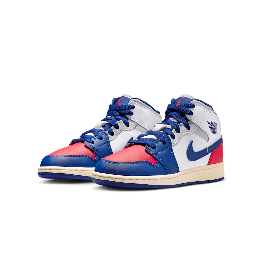 Air Jordan 1 Mid Rare Air, White/University Red/Neutral Grey/Deep Royal Blue (DQ8423-102)