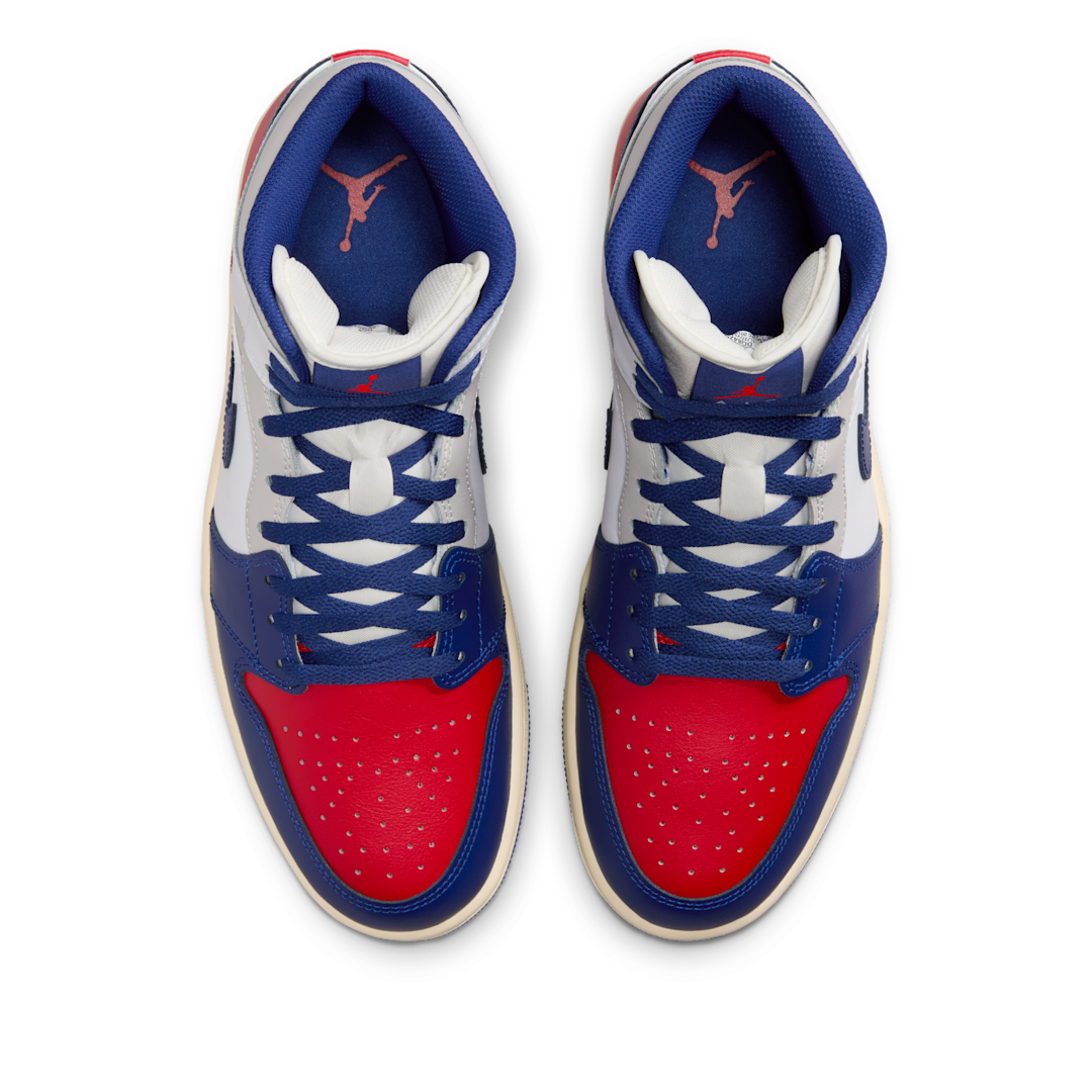 Air Jordan 1 Mid Rare Air, White/University Red/Neutral Grey/Deep Royal Blue (DQ8426-102)