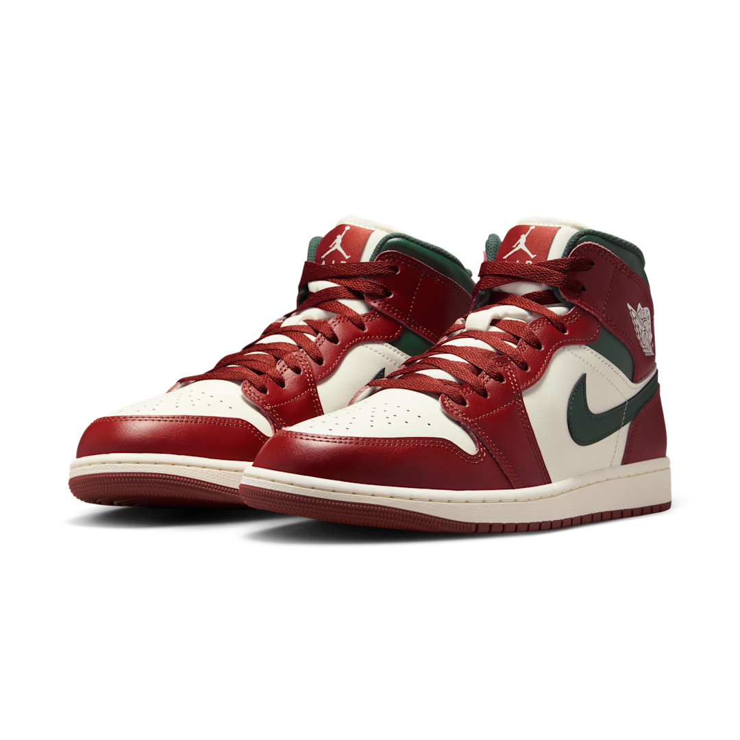 Air Jordan 1 Mid Redstone Midnight Green, Sail/Pure Platinum/Redstone/Midnight Green (DQ8426-105)