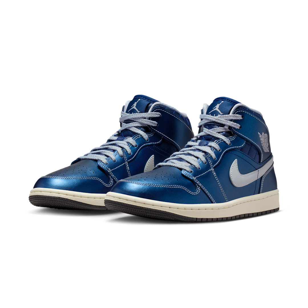 Air Jordan 1 Mid SE Metallic Blue Quilted
