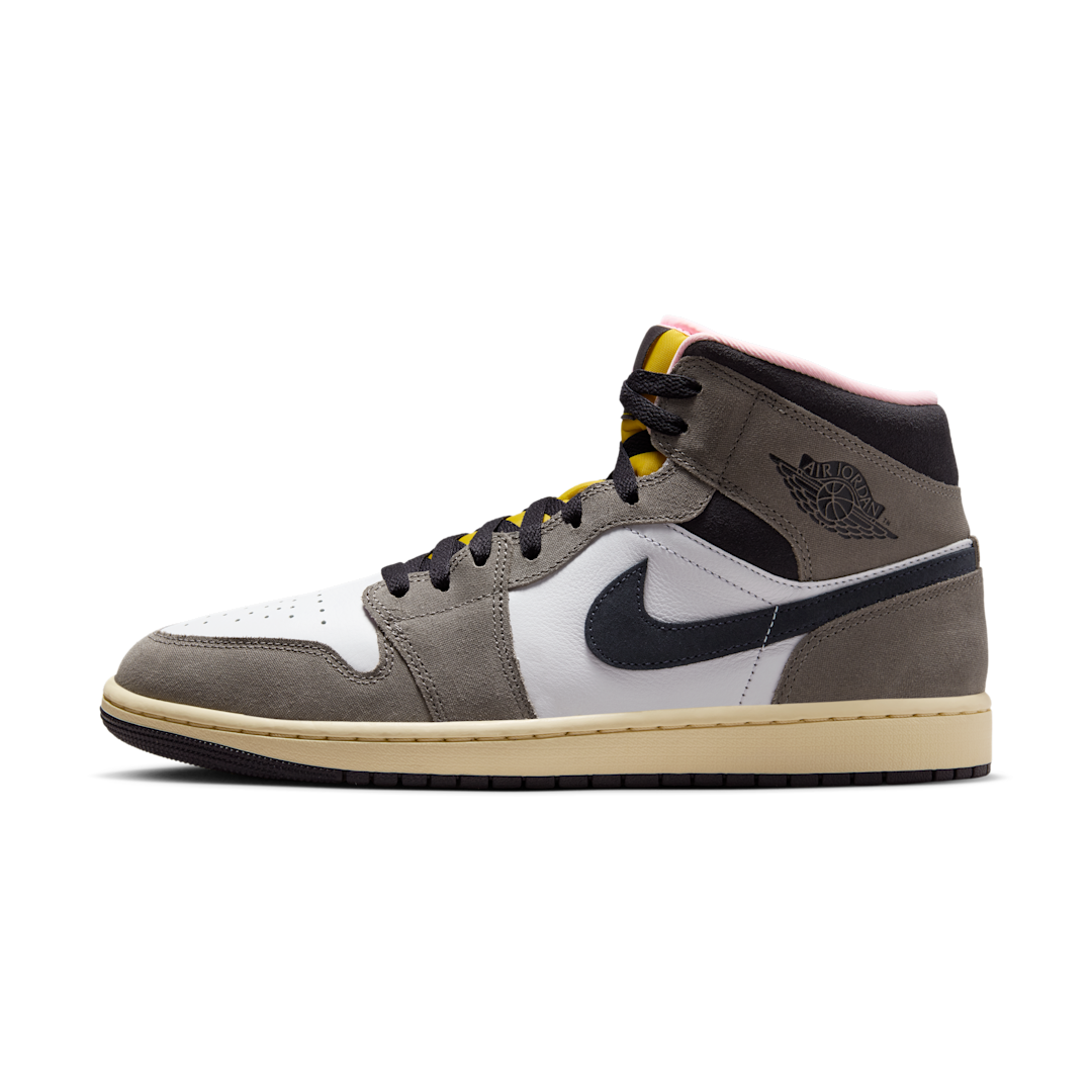 Air Jordan 1 Mid SE White Cave Stone, White/Cave Stone/Dark Sulfur/Oil Grey (HQ2011-100)