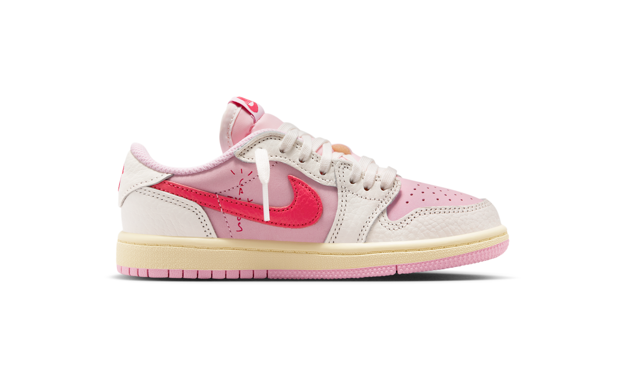 Air Jordan 1 Retro Low OG SP Travis Scott Sail Tropical Pink (PS)