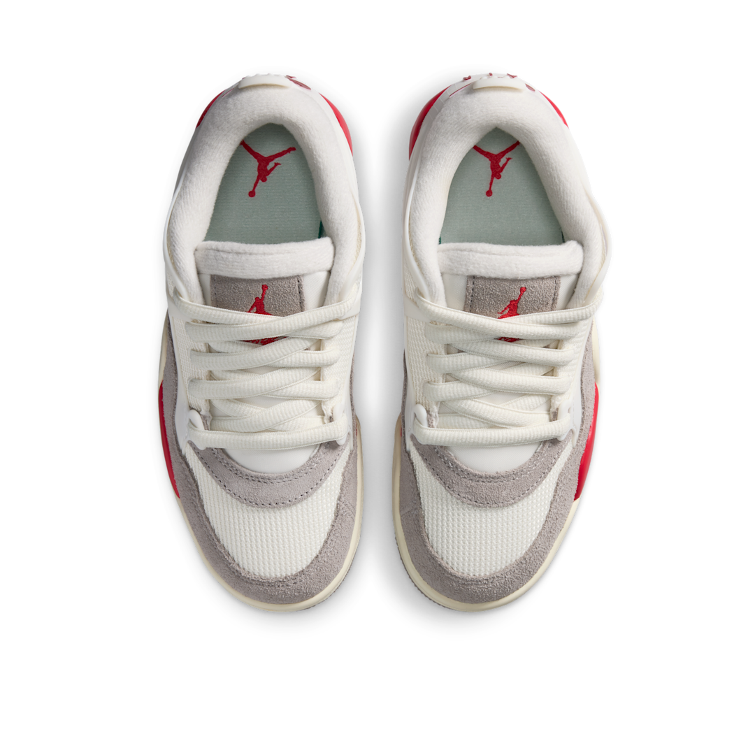 Air Jordan 4 RM Fire Red, Sail/College Grey/Coconut Milk/Fire Red (IH7458-100)