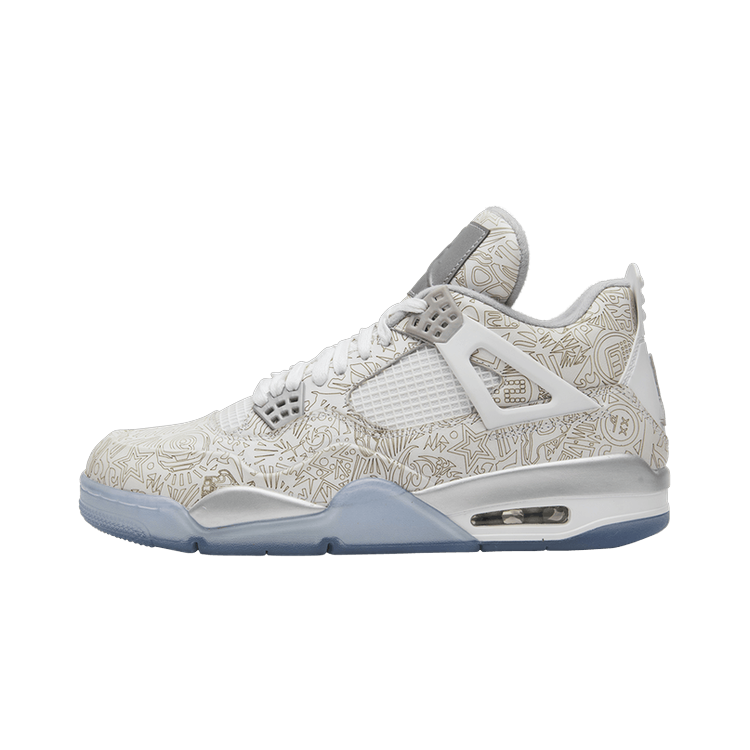 Air Jordan 4 Retro 30th Anniversary Laser, Laser White/Chrome-Metallic Silver (705333-105)