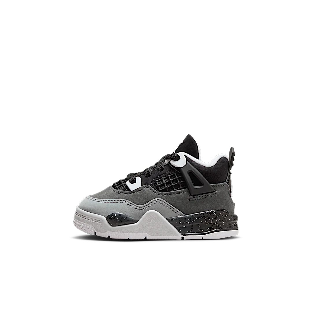 Air Jordan 4 Retro Fear (2024) (TD), Black/White/Anthracite/Black/Pure Platinum (FV4538-002)