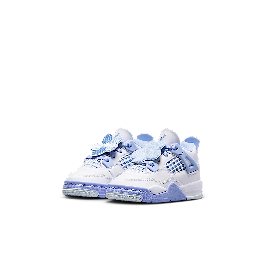 Air Jordan 4 Retro Forget Me Not (TD), White/Aluminum/Blue Tint/Oil Green (IB8961-100)