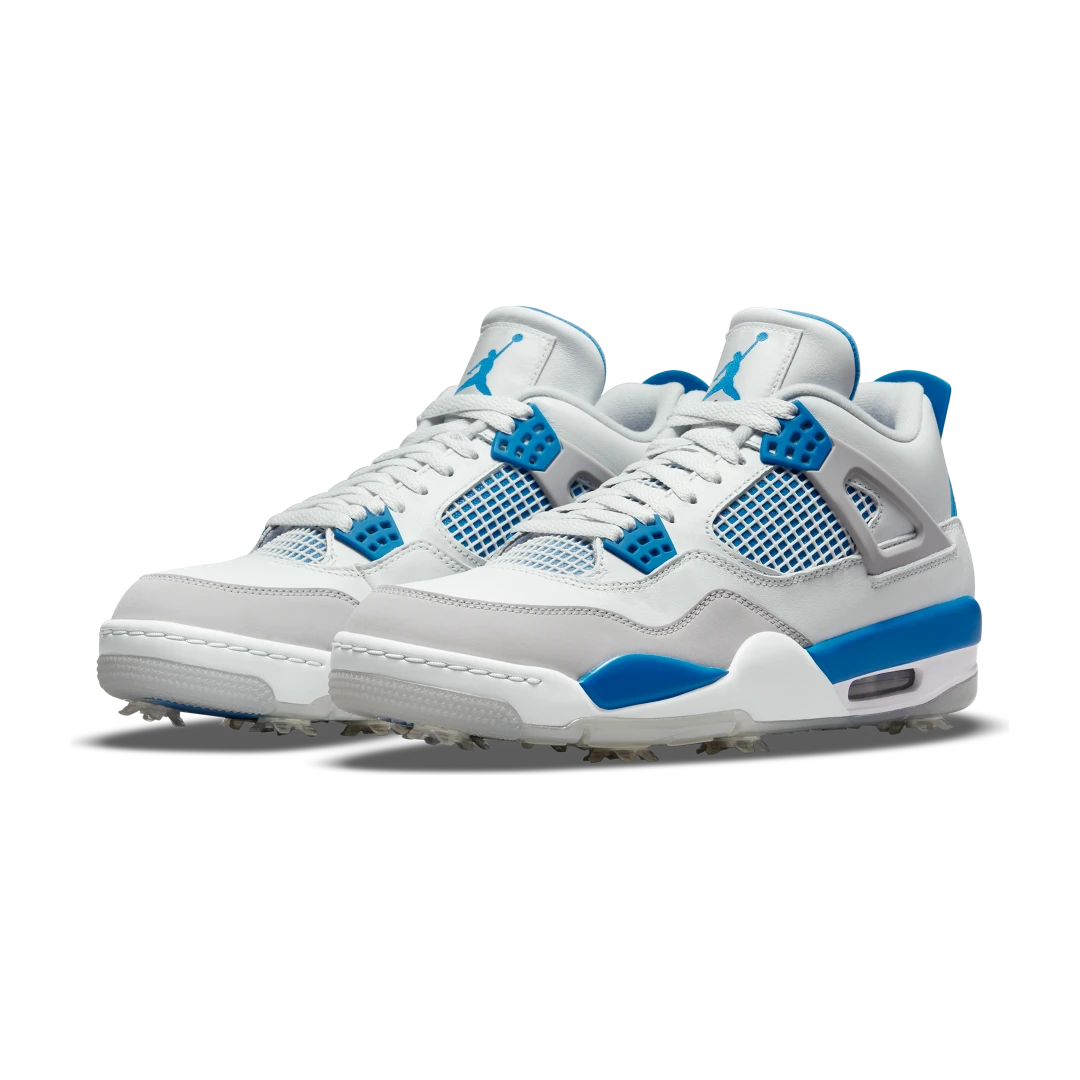 Air Jordan 4 Retro Golf Military Blue, White/Neutral Grey-Black-Military Blue (CU9981-101)