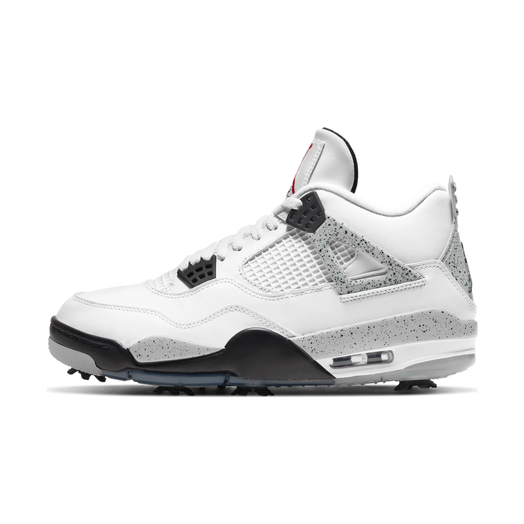 Air Jordan 4 Retro Golf White Cement, White/Tech Grey-Black-Fire Red (CU9981-100)