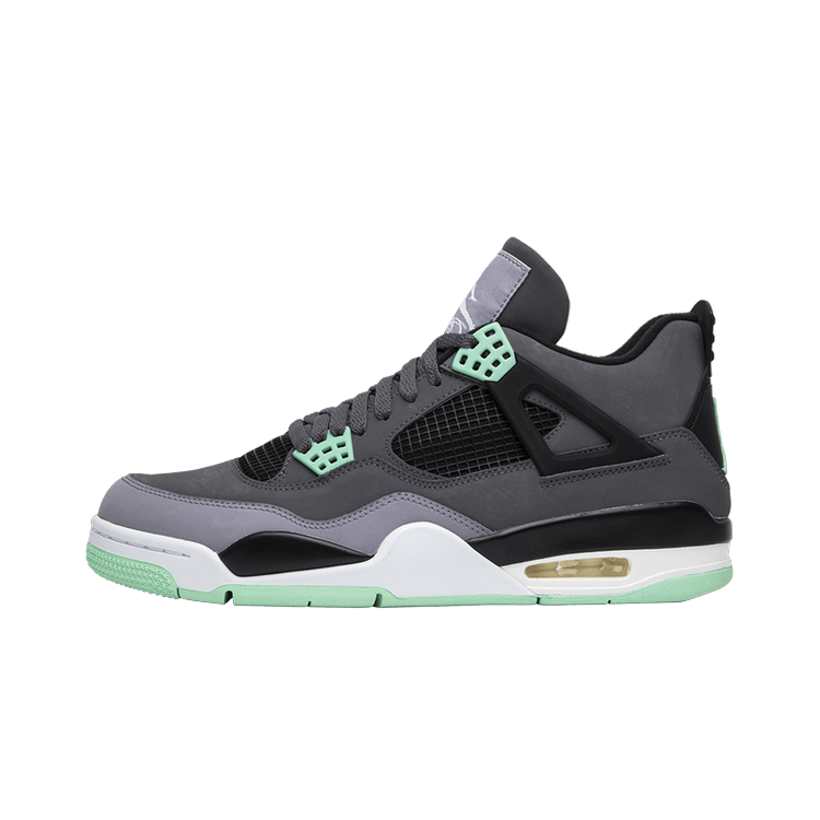 Air Jordan 4 Retro Green Glow, Dark Grey/Green Glow-Cement Grey-Black (308497-033)