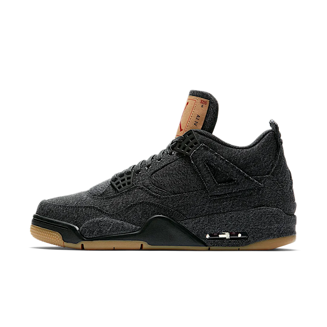 Air Jordan 4 Retro Levi's Black (Levi's Tag), Black/Black-Black (AO2571-001)