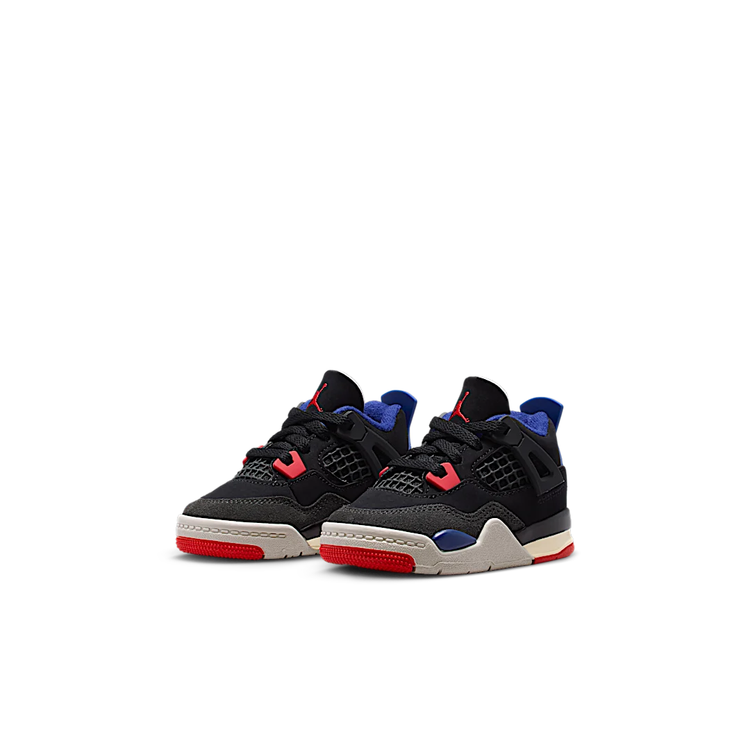 Air Jordan 4 Retro Rare Air (TD), Black/Fire Red/Deep Royal Blue/Dark Smoke Grey/Tech Grey (IB4387-003)