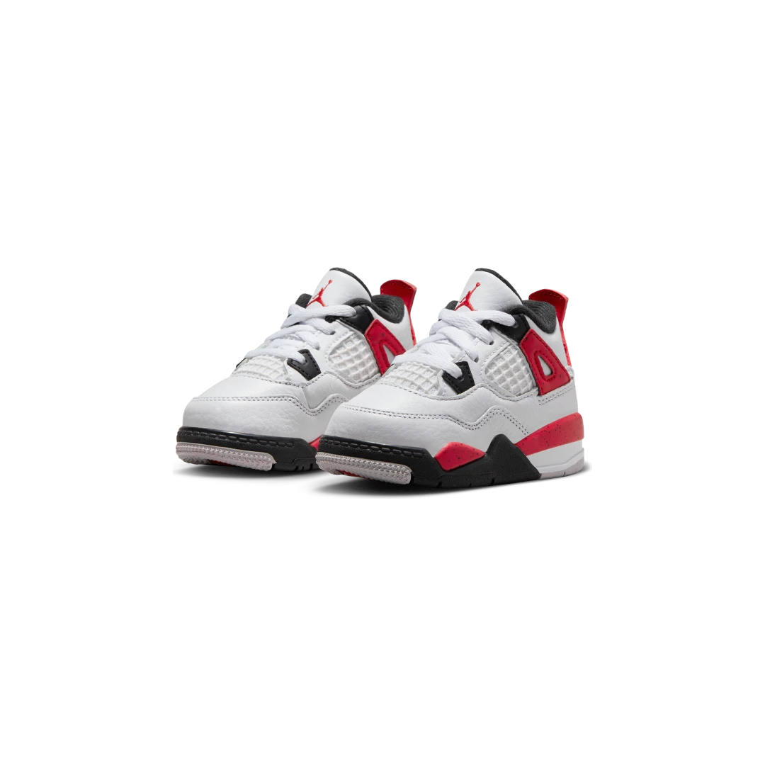 Air Jordan 4 Retro Red Cement (TD), White/Fire Red/Black/Neutral Grey (BQ7670-161)