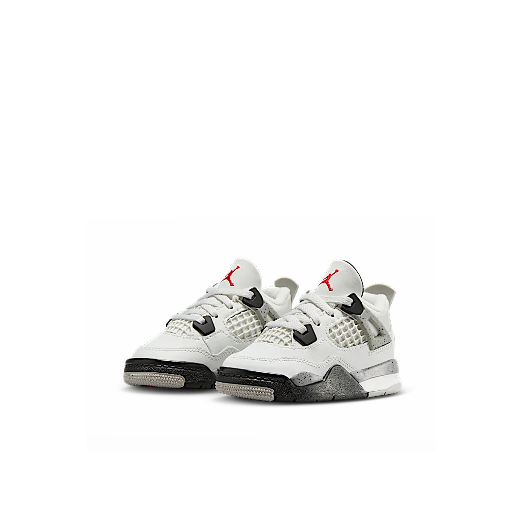 Air Jordan 4 Retro White Cement (2025) (TD), Summit White/Fire Red-Tech Grey-Black (IB4387-100)
