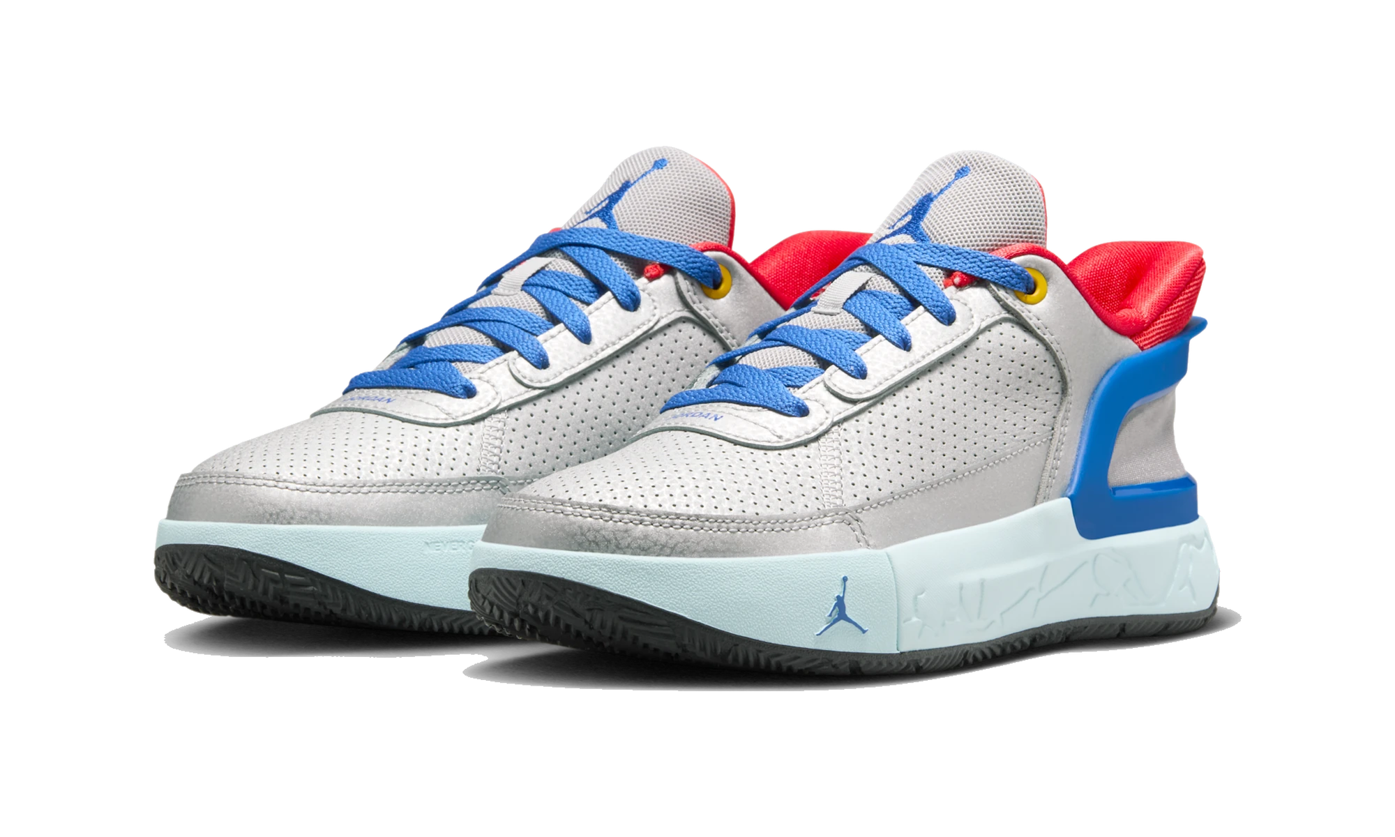 Air Jordan DAY1 EO Metallic Silver Light Crimson Glacier Blue Game Royal
