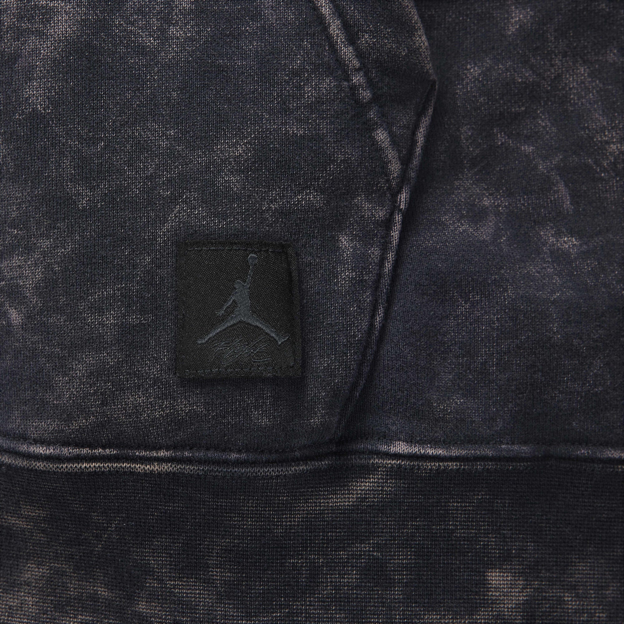 Air Jordan Flight Fleece Satin-Lined Washed Hoodie Black