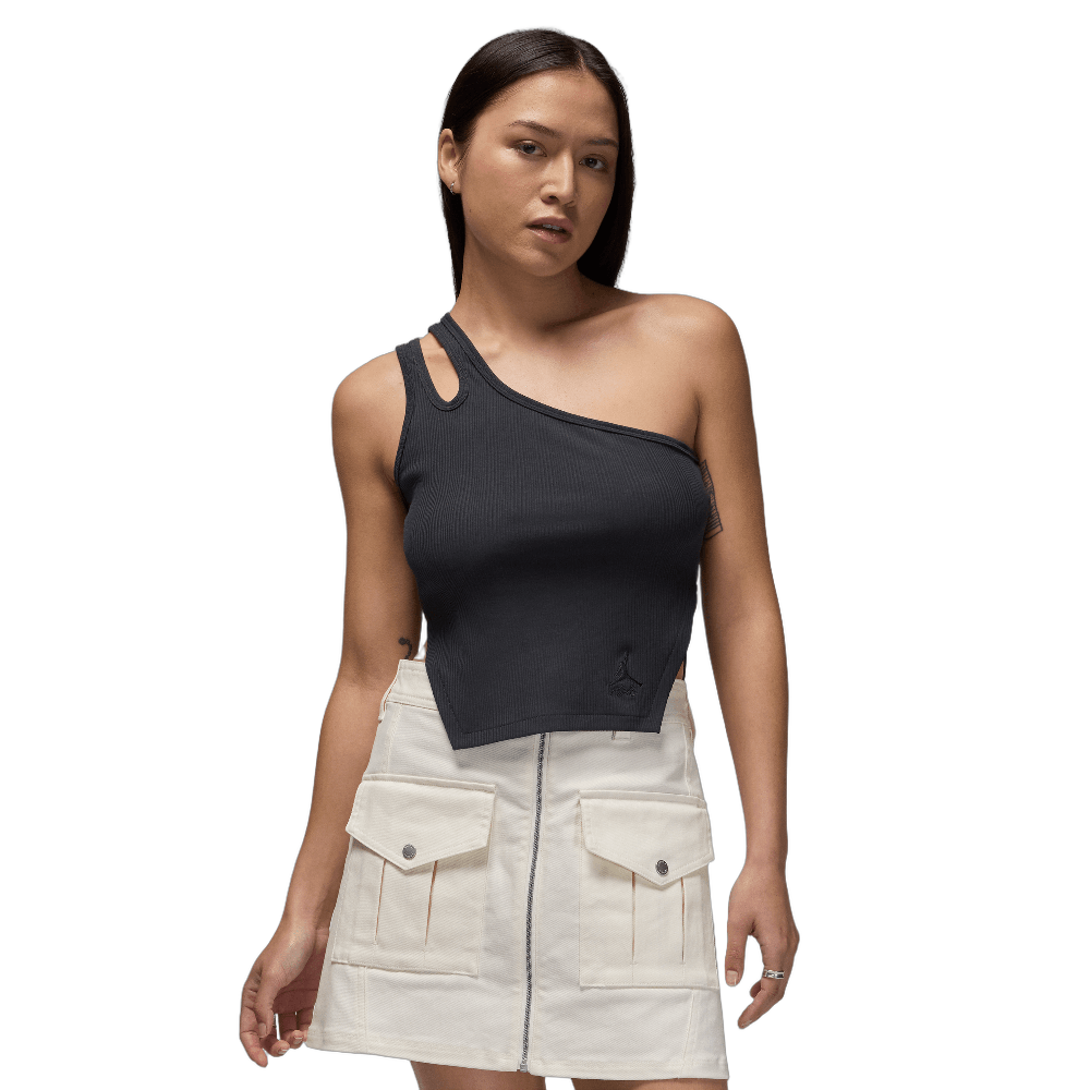 Air Jordan Women's Asymmetrical Ribbed Tank Off Noir