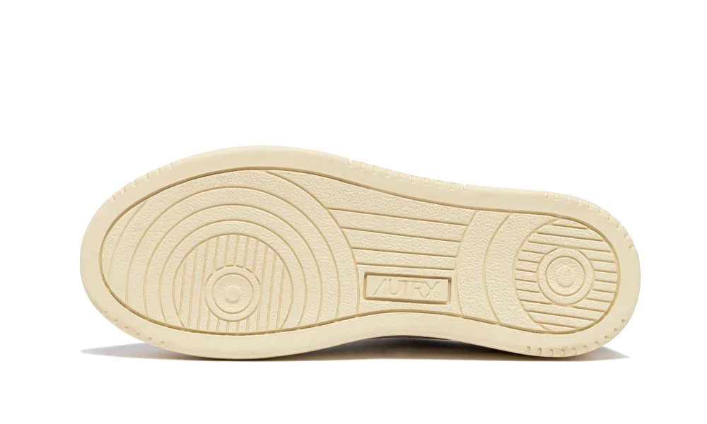 Autry Medalist Leather Low White Silver Beige