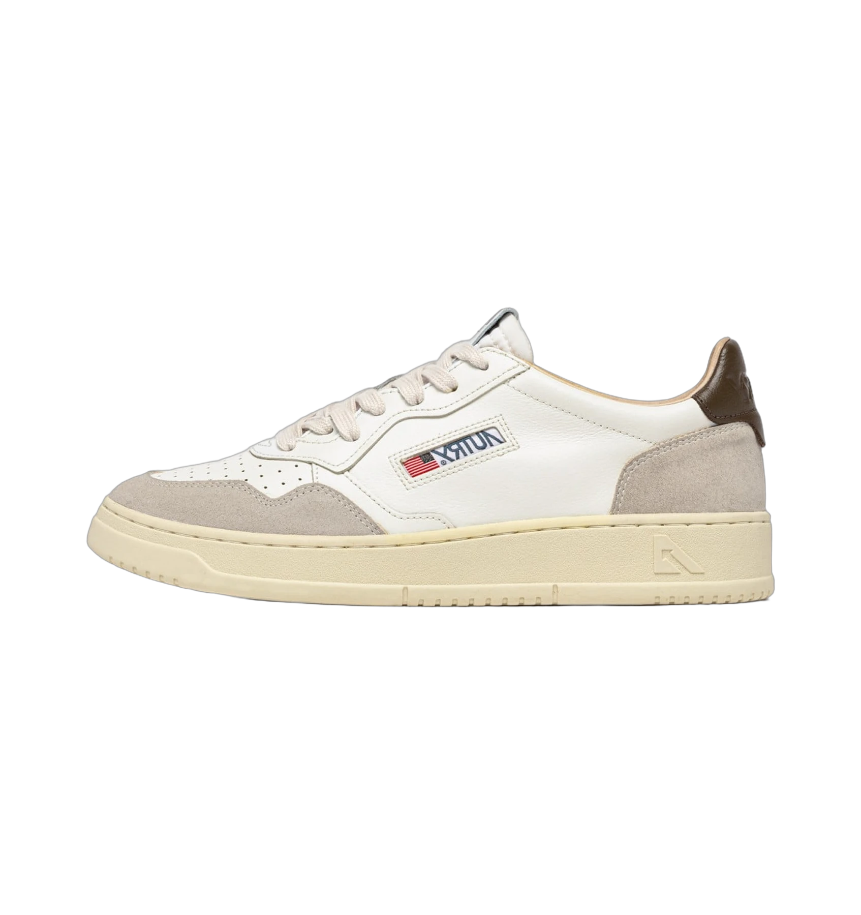 Autry Medalist Leather Low White Teak