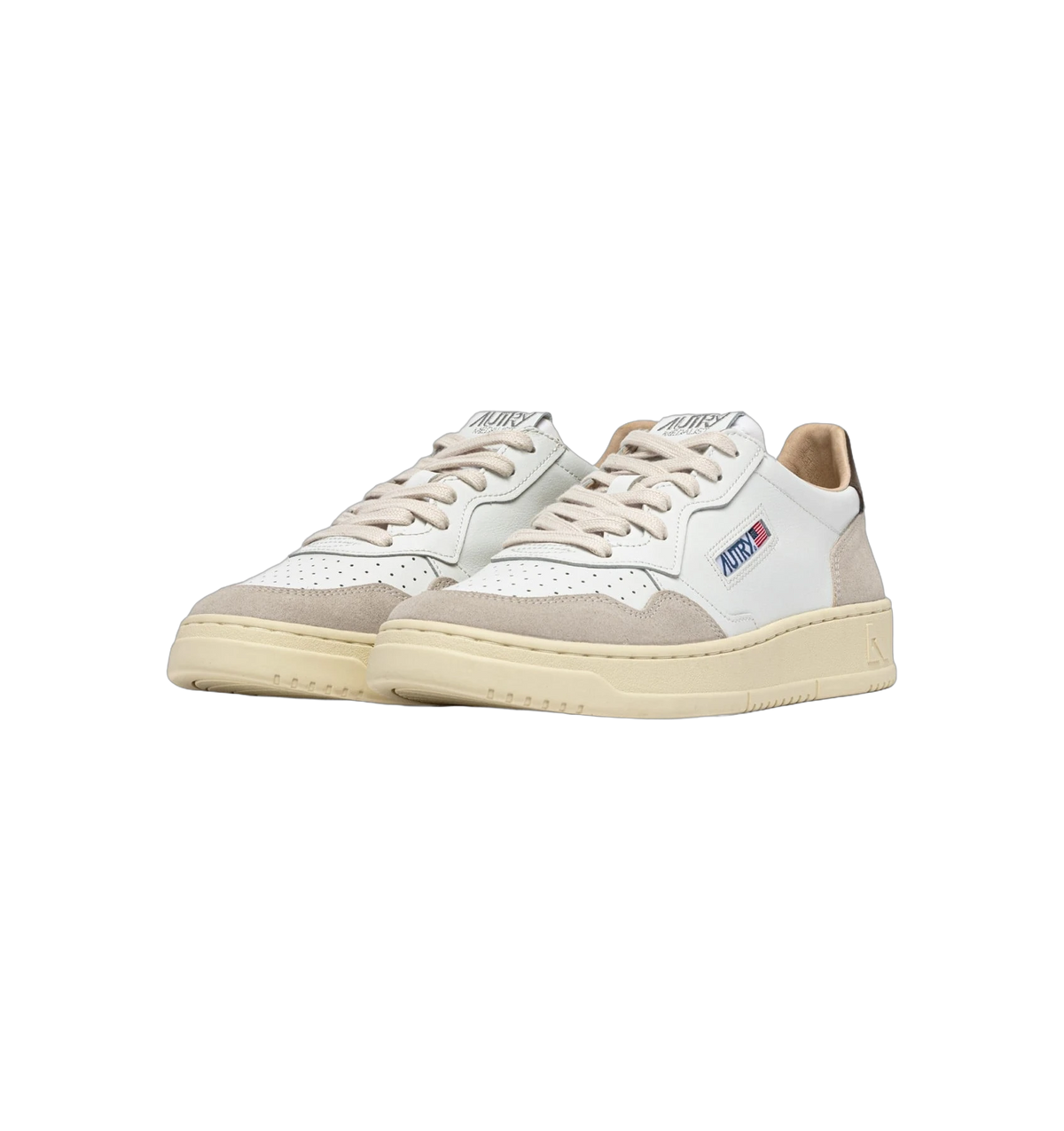 Autry Medalist Leather Low White Teak