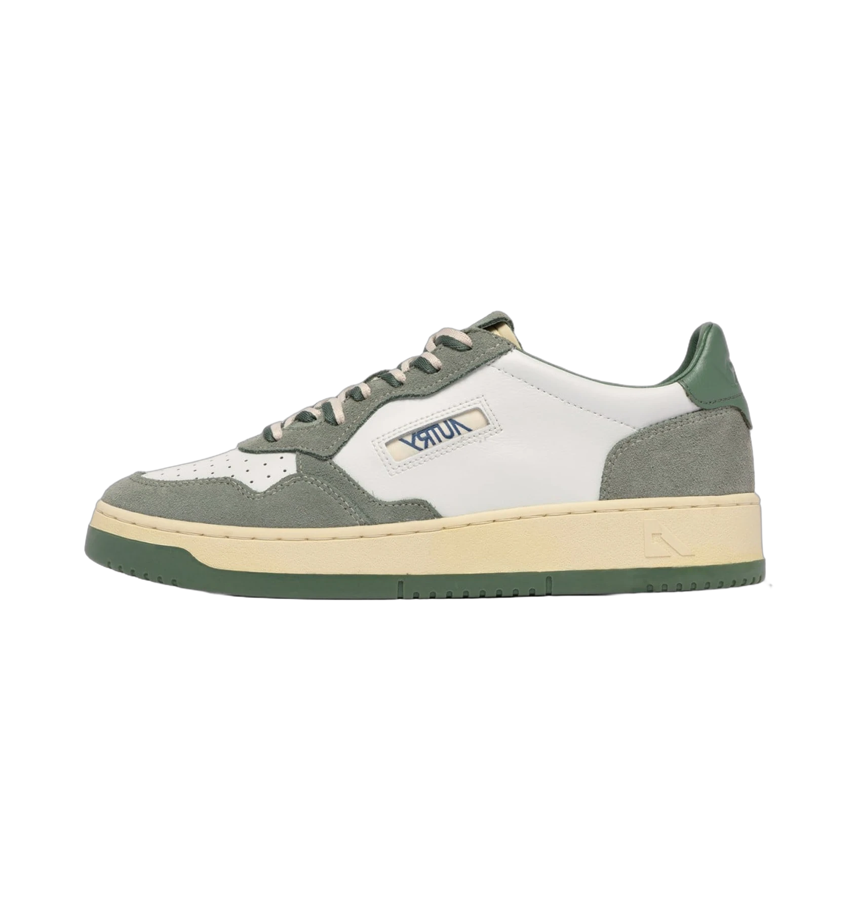 Autry Medalist Low White Military Green Sea Spray