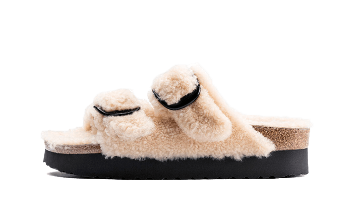 Birkenstock Arizona Big Buckle Teddy Eggshell