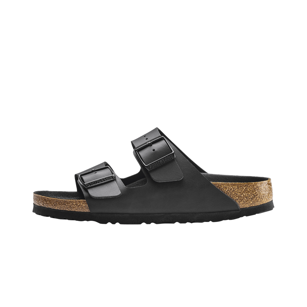 Birkenstock Arizona Birko Flor Black Black Foot Bed, Black (1019069)