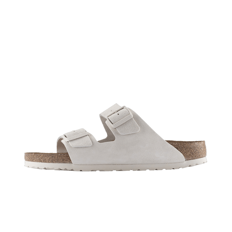 Birkenstock Arizona Soft Footbed Suede Antique White