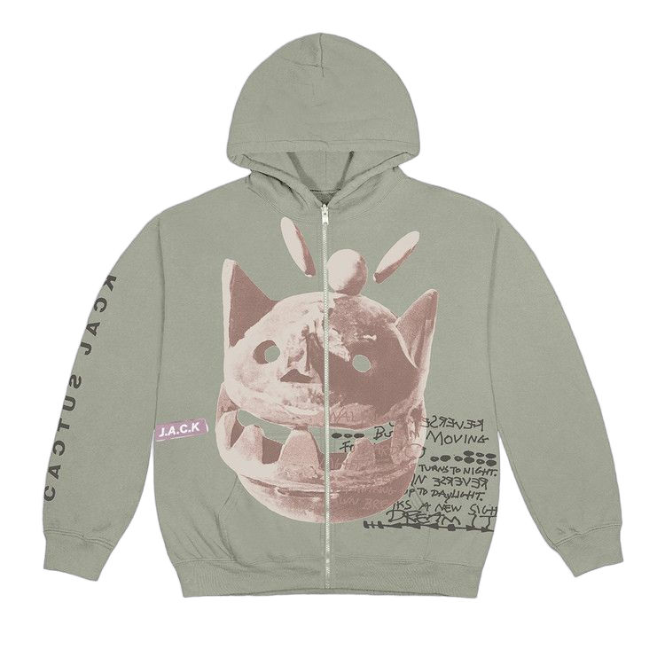 Cactus Jack by Travis Scott New Sight Zip Up Hoodie Sage