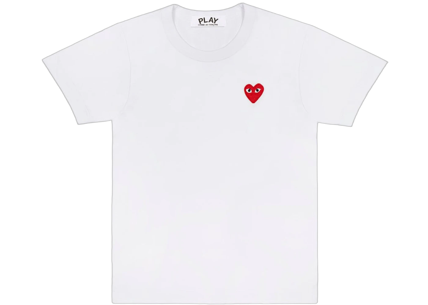 Comme des Garcons Play Embroidered Red Heart T-shirt White