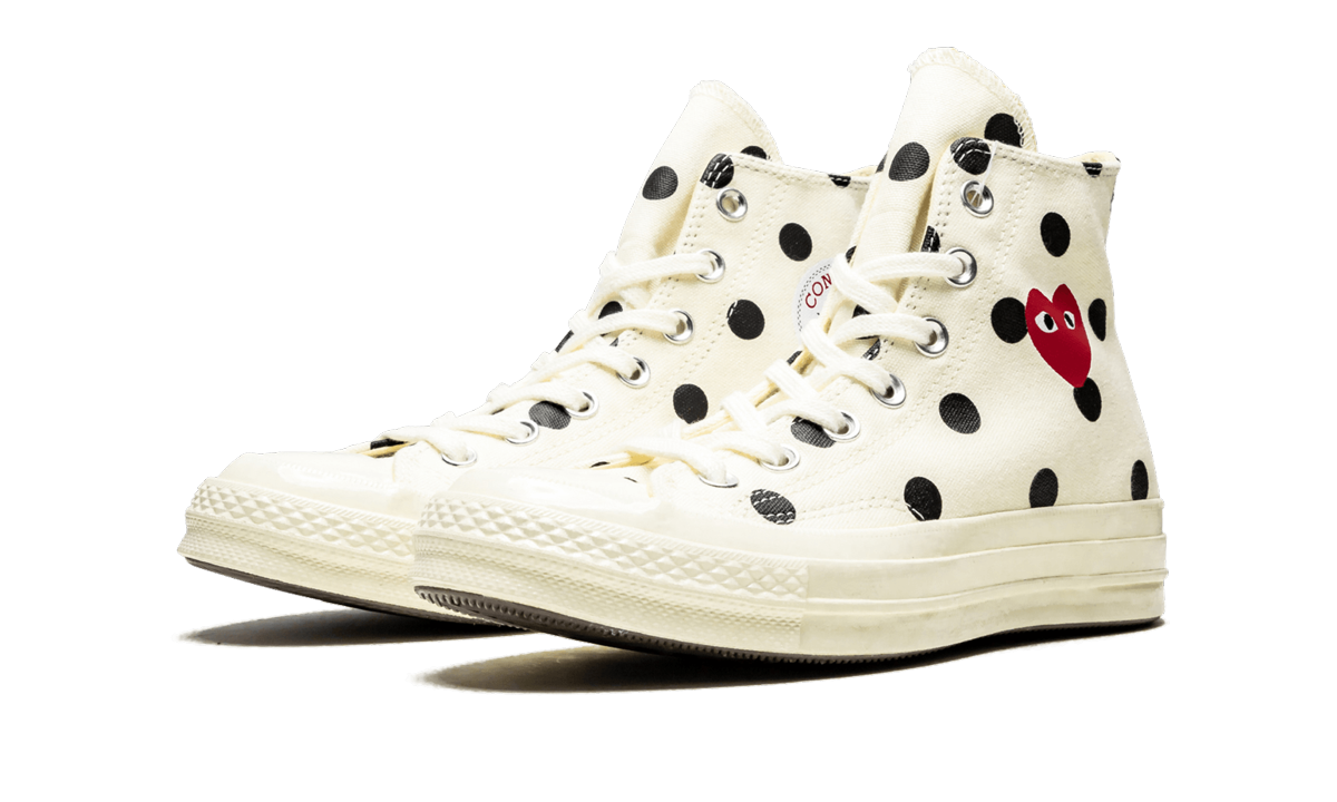 Converse Chuck Taylor All Star 70 Hi Comme des Garcons PLAY Polka Dot White