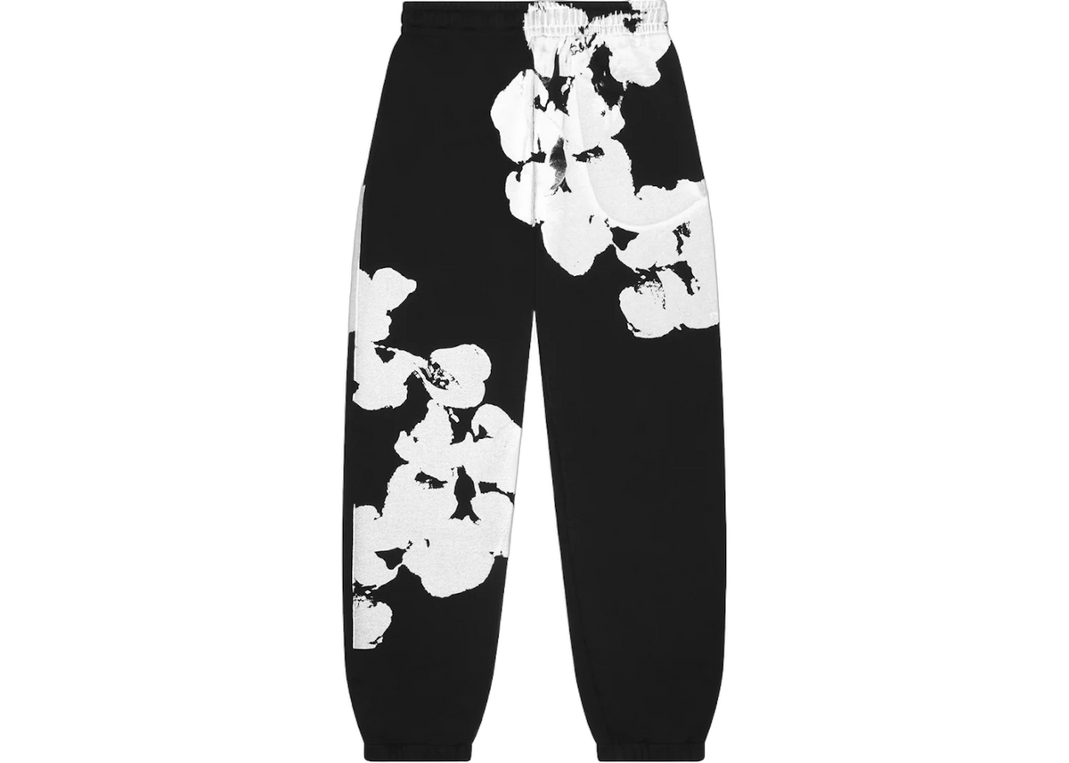 Denim Tears Big Cotton Wreath Sweatpants Black
