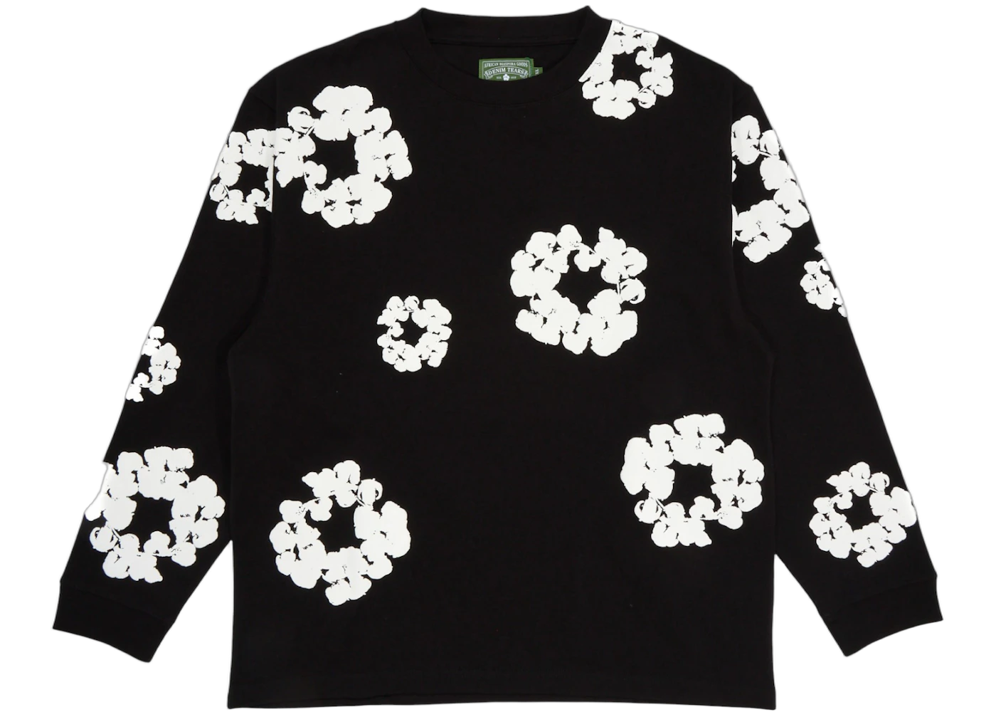 Denim Tears Long Sleeve Cotton Wreath T-shirt Black, Black (denim-tears-long-sleeve-cotton-wreath-t-shirt-black)