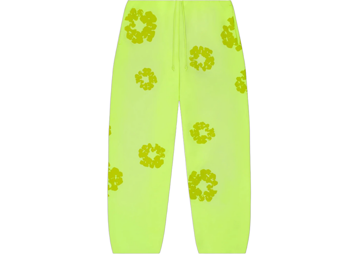 Denim Tears Mono Cotton Wreath Sweatpants Neon Green